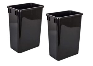 hardware resources plastic trash can - indoor garbage bin for kitchen, home, office & commercial use - large waste disposal tub, can-35 plastic waste container- 35-quart (8.75-gallon), black, 2 pcs