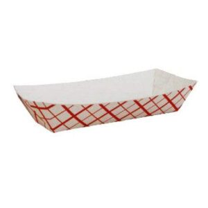 8114 sqp 7" red plaid hot dog tray 1000 per case