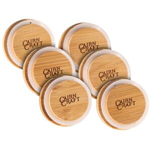 Cairn Craft CairnCaps Bamboo Whiskey Glass Lids - Set of 6 Caps for Whisky Tasting Glassware