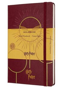 moleskine limited edition harry potter notebook, hard cover, large (5" x 8.25") ruled/lined, bordeaux red (book 6) 240 pages