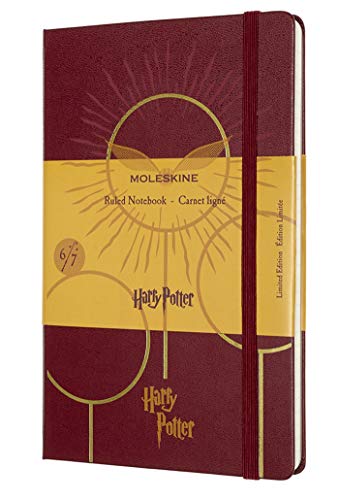 Moleskine Limited Edition Harry Potter Notebook, Hard Cover, Large (5" x 8.25") Ruled/Lined, Bordeaux Red (Book 6) 240 Pages