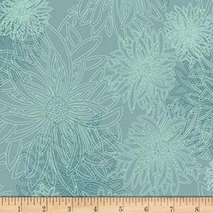 art gallery fabrics art gallery floral elements aquarium fabric, teal grey