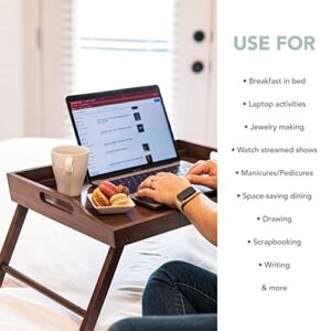 Rossie Home Bamboo Bed Tray, Lap Desk with Phone Holder - Fits up to 17.3 Inch Laptops and Most Tablets - Espresso - Style No. 78112