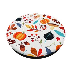 Fall Autumn Pumpkin Leaves Pattern for Thanksgiving PopSockets PopGrip: Swappable Grip for Phones & Tablets