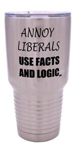 funny annoy liberals use facts large stainless steel travel tumbler mug cup conservative or republican