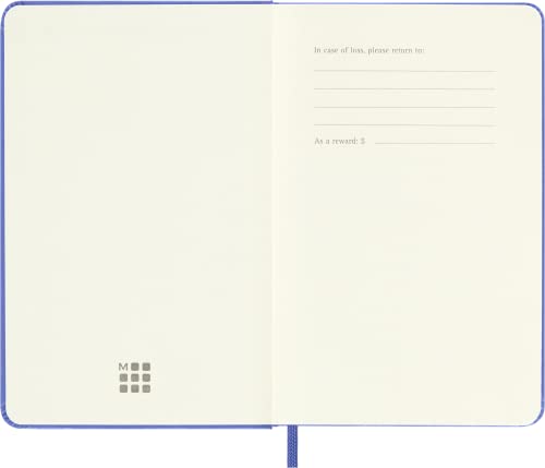 Moleskine Classic Notebook, Hard Cover, Pocket (3.5" x 5.5") Plain/Blank, Hydrangea Blue, 192 Pages