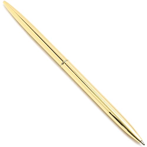 Juvale 12 Pack Gold Ballpoint Pens for Business Students and Teachers, Office Supplies, New Employee Welcome Gift (6.4 In)