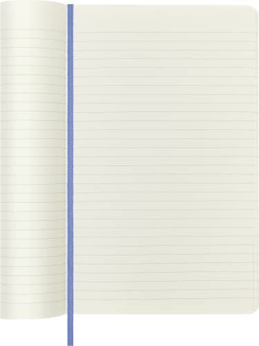 Moleskine Classic Notebook, Soft Cover, Large (5" x 8.25") Ruled/Lined, Hydrangea Blue, 192 Pages