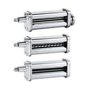 pasta maker attachments set for all kitchenaid stand mixer, including pasta sheet roller, spaghetti cutter, fettuccine cutter by nevku