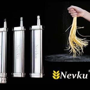 Pasta Maker Attachments Set for all KitchenAid Stand Mixer, including Pasta Sheet Roller, Spaghetti Cutter, Fettuccine Cutter by Nevku