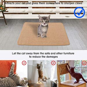 M&MKPET Natural Sisal Cat Scratcher Mat Horizontal Cat Floor Scratching Pad Rug Scratch Pad for Cat Grinding Claws & Protecting Furniture (25.6" 15.7")