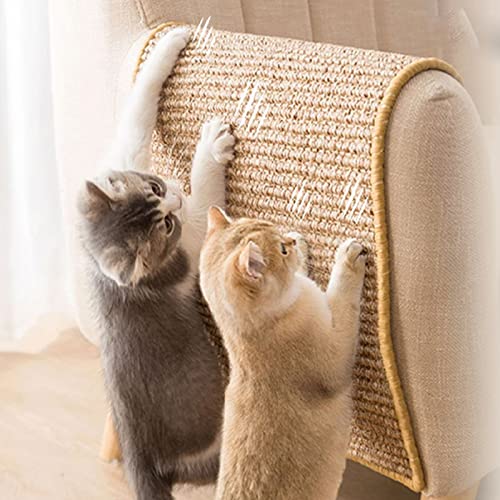 M&MKPET Natural Sisal Cat Scratcher Mat Horizontal Cat Floor Scratching Pad Rug Scratch Pad for Cat Grinding Claws & Protecting Furniture (25.6" 15.7")