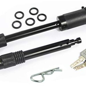 MAXXHAUL 50151 Trailer Hitch Lock Pin Set 5/8 and 1/2 Inch with Locking System Anti-Rattle for 1-1/4" and 2" Class I,II,III,IV,V Hitches - Black Finish