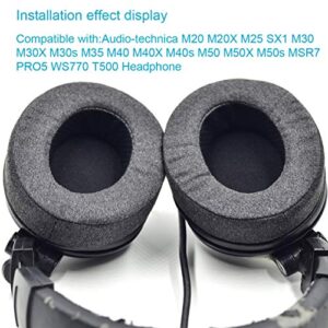 defean Upgrade Ear Pads Replacement Gray Flannel Memory Foam Compatible with Audio-Technica M40X M50 M50X MSR7 / Fostex T50RP / MDR 7506 / Hyperx Cloud Alpha hyperx Cloud Headset