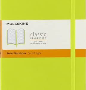 Moleskine Classic Notebook, Soft Cover, Large (5" x 8.25") Ruled/Lined, Lemon Green, 192 Pages