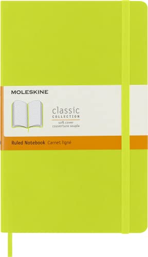 Moleskine Classic Notebook, Soft Cover, Large (5" x 8.25") Ruled/Lined, Lemon Green, 192 Pages