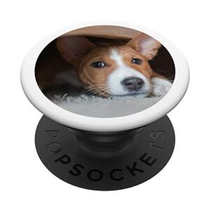 cute basenji face dog breed men women boy girl lover gift popsockets popgrip: swappable grip for phones & tablets