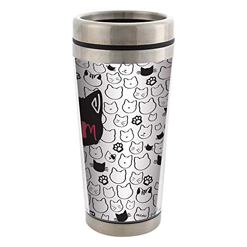 Elanze Designs Cat Mom Stainless Steel 16 oz Travel Mug with Lid