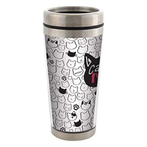 Elanze Designs Cat Mom Stainless Steel 16 oz Travel Mug with Lid