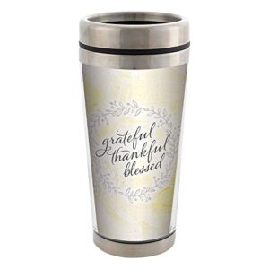 grateful thankful blessed stainless steel 16 oz travel mug with lid