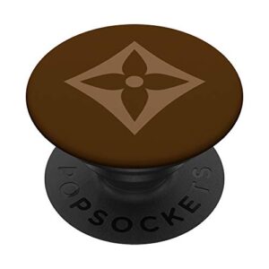 brown/tan star flower luxury lux popsockets popgrip: swappable grip for phones & tablets