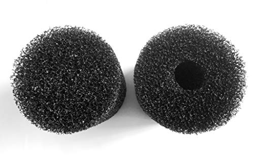 ViaAqua 2 Pack X-Large Overflow Filter Box Intake Round Pre-Filter Foam Sponge 5.91" x 4.13" for Aquariums and Ponds (Coarse 25PPI)