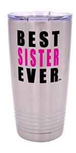 rogue river tactical funny best sister ever large 20 ounce travel tumbler mug cup w/lid sarcastic work gift for her sister friend