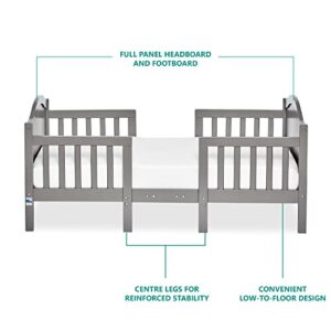 Dream On Me Portland 3 In 1 Convertible Toddler Bed in Steel Grey, Greenguard Gold Certified, JPMA Certified, Low To Floor Design, Non-Toxic Finish, Pinewood