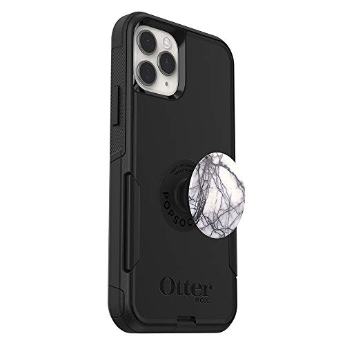 OtterBox Bundle: COMMUTER SERIES Case for iPhone 11 Pro - (BLACK) + PopSockets PopGrip - (WHITE MARBLE)