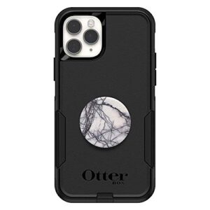 OtterBox Bundle: COMMUTER SERIES Case for iPhone 11 Pro - (BLACK) + PopSockets PopGrip - (WHITE MARBLE)