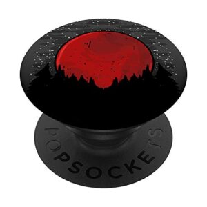 red blood moon black night sky lunar eclipse space gift popsockets popgrip: swappable grip for phones & tablets