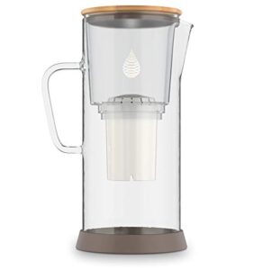 ph restore glass alkaline water pitcher - long lasting water filter pitcher with multi-stage filtration system - glass water jug for high ph, pure drinking water - 3.5 l / 118 oz