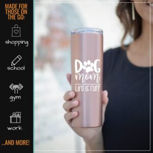 Dog Mom Tumbler - Dog Lovers Gifts for Women - Dog Mom Insulated Cup, Coffee Mug - Great Dogs Themed Gifts for Christmas, Birthday, Best Cups and Mugs for New Dog Mom, Things for Dog Lovers