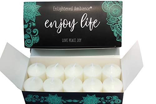 Enlightened Ambience Gardenia Scented Candles (10 Votives, White)