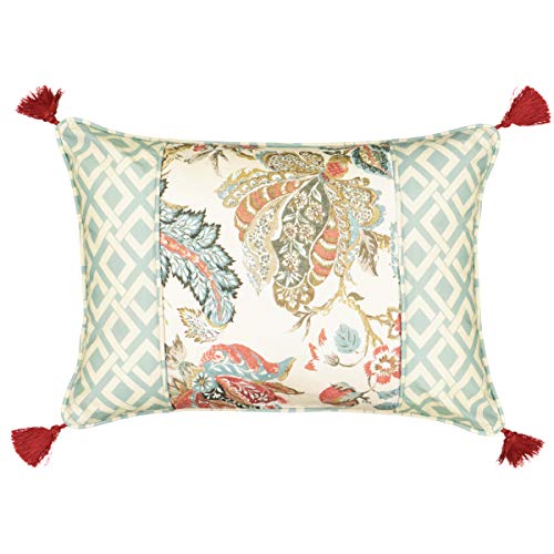 Waverly Throw Pillow - Brompton Decorative Pillow for Sofa Couch Bedroom Living Room, 14" x 20", Rosebud