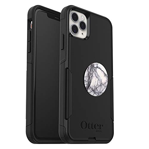 OtterBox Bundle: COMMUTER SERIES Case for iPhone 11 Pro Max - (BLACK) + PopSockets PopGrip - (WHITE MARBLE)