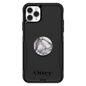 OtterBox Bundle: COMMUTER SERIES Case for iPhone 11 Pro Max - (BLACK) + PopSockets PopGrip - (WHITE MARBLE)