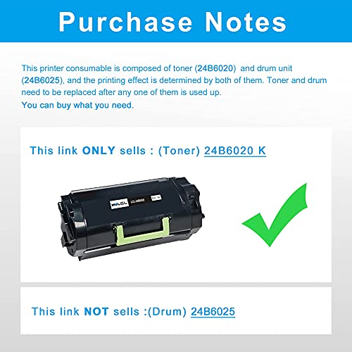LCL Compatible Toner Cartridge Replacement for Lexmark 24B6020 35000 Pages XM7155 XM7155X XM7163 XM7163X XM7170 XM7170X (1-Pack Black)