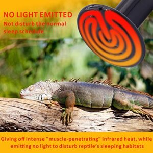 Aiicioo Reptile Heat Lamp - 100 Watt Reptile Night Heat Bulb Terrarium Moon-Like Light Bulb for Bearded Dragon Gecko Snake Turtle and Lizard