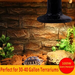 Aiicioo Reptile Heat Lamp - 100 Watt Reptile Night Heat Bulb Terrarium Moon-Like Light Bulb for Bearded Dragon Gecko Snake Turtle and Lizard