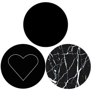mural wall art cell phones and tablets stand (3 pack) - black white heart marble