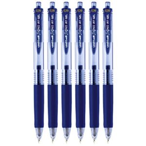 uni-ball signo retractable gel pens, ultra micro point, 0.38mm, blue, 6 count