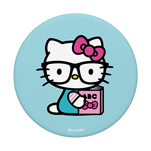 Hello Kitty Nerd Glasses Reading Book PopSockets PopGrip: Swappable Grip for Phones & Tablets