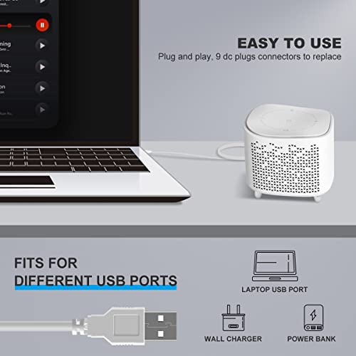 LANMU USB to DC Power Cable,Universal 5V DC Jack Charging Cable Power Cord with 9 Interchangeable Plugs Connectors Adapter Compatible with Massage Wand,Router,Speaker and More Devices