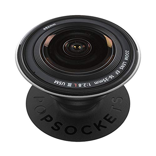 Cool Camera Lens Design Pop Up Fun Photographer Gift Black PopSockets PopGrip: Swappable Grip for Phones & Tablets