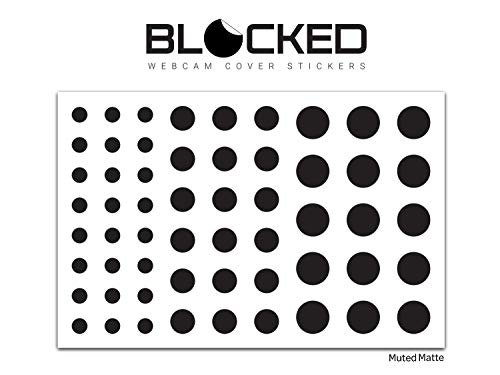 BLOCKED Webcam/Camera Vinyl Covers | 57 Low-Tack Restickable Webcam Sticker | 3-Sizes | Black 57-Pack (Muted Matte)