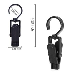 12pcs Black Plastic Portable Strong Swivel Hook Multi-Functional Clips Laundry Hooks Clothes Pins Hanging Curtain Clips Beach Towel Clips from Blowing Away