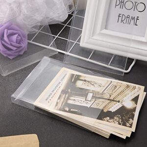 100 Packs Clear Plastic Crystal Boxes Transparent Greeting Card Photo Storage Cases Soft Fold Design Protects Letters Photos