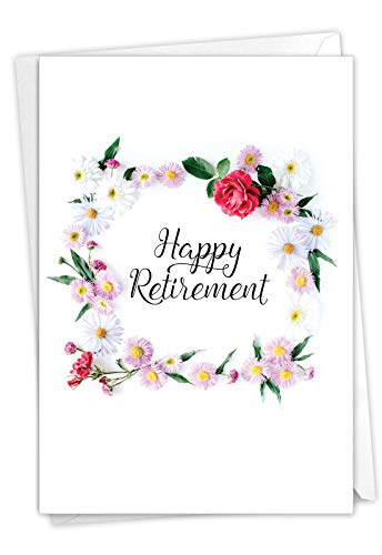 The Best Card Company - Happy Retirement Card with Envelope - Farewell Retiree Greeting - Elegant Retirement C4175CRTG