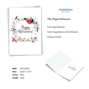 The Best Card Company - Happy Retirement Card with Envelope - Farewell Retiree Greeting - Elegant Retirement C4175CRTG